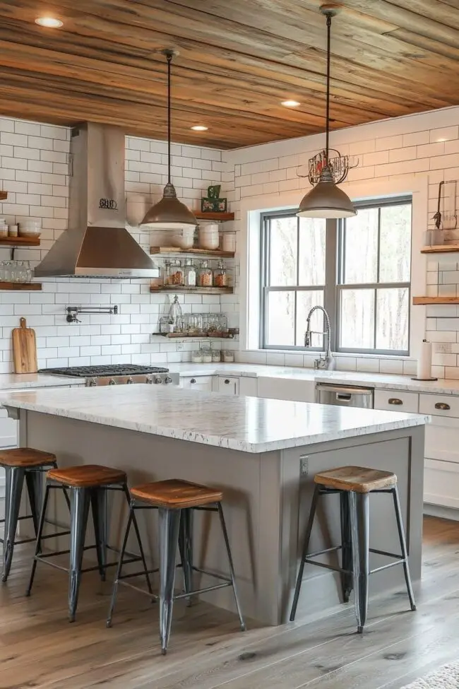 Rustic Kitchen Meets Industrial Style