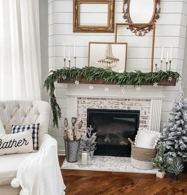 Festive Fireplace Mantel Display