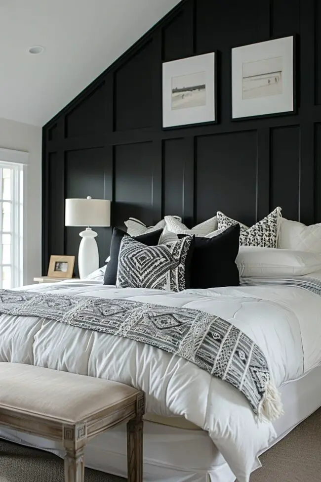 Striking Black and White Bedroom Ideas