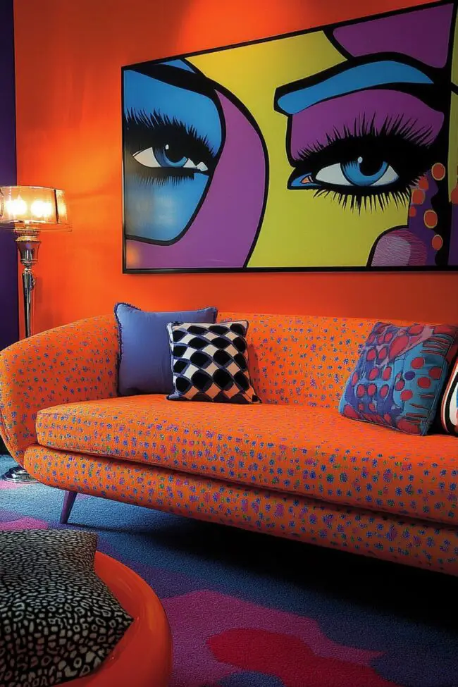 Dynamic Retro Pop Art Lounge Design