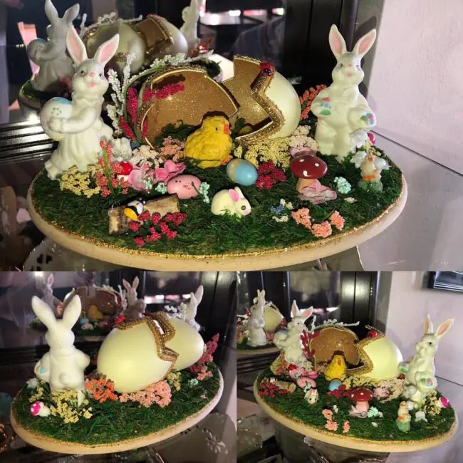 Charming Bunny and Colorful Egg Display