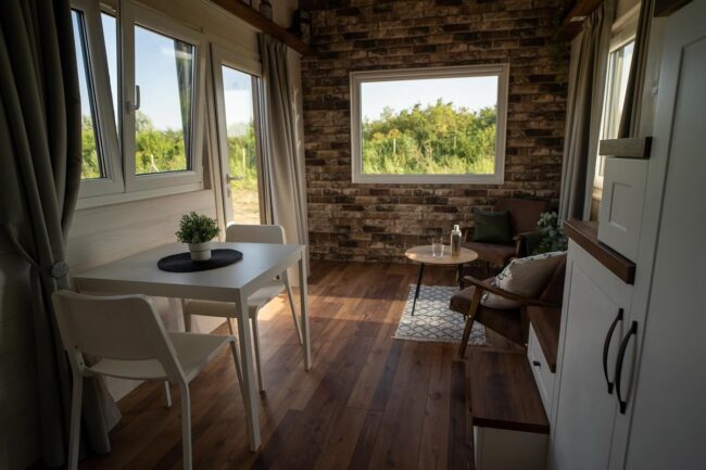 Rustic Sunroom with Brick Details