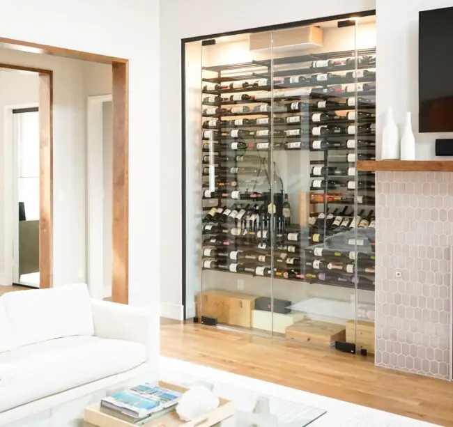 Elegant Living Room Wine Display