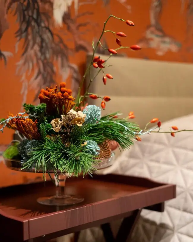 Bright and Cheerful Holiday Floral Centerpiece