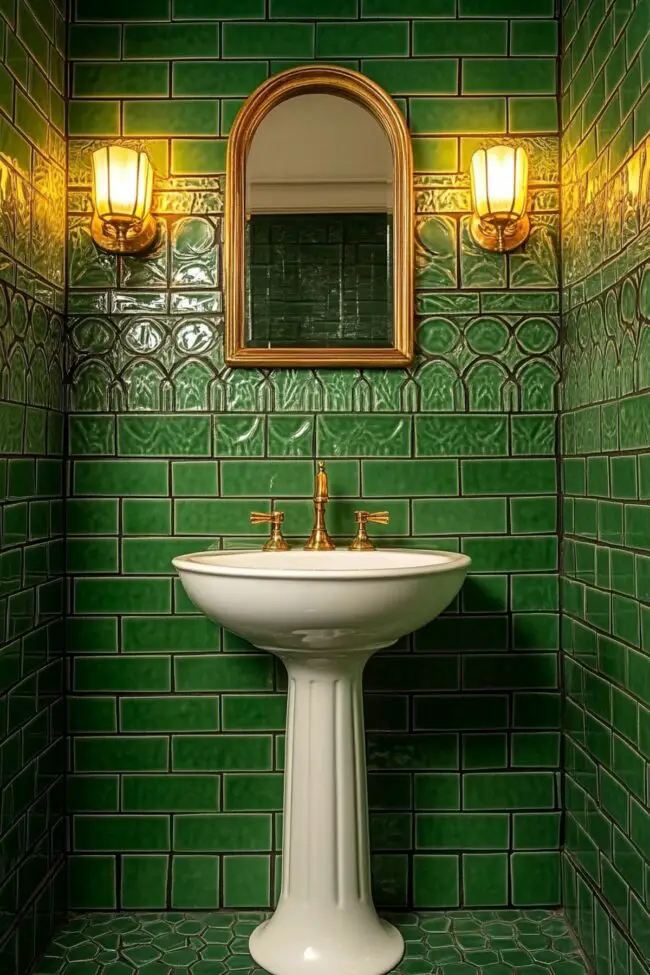 Emerald Art Deco Bathroom Design