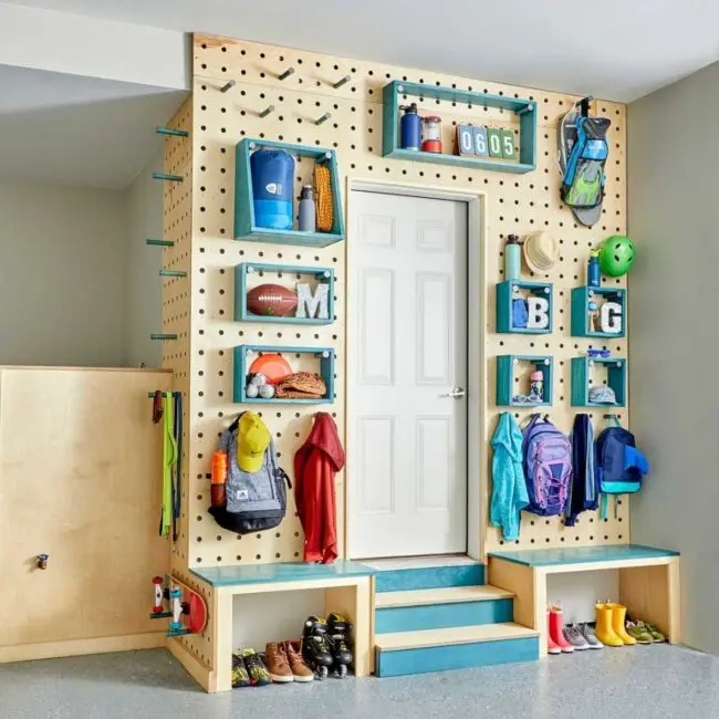 Pegboard Storage for the Whole Family