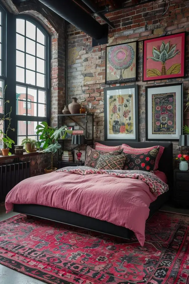 Chic Urban Loft in Pink and Black