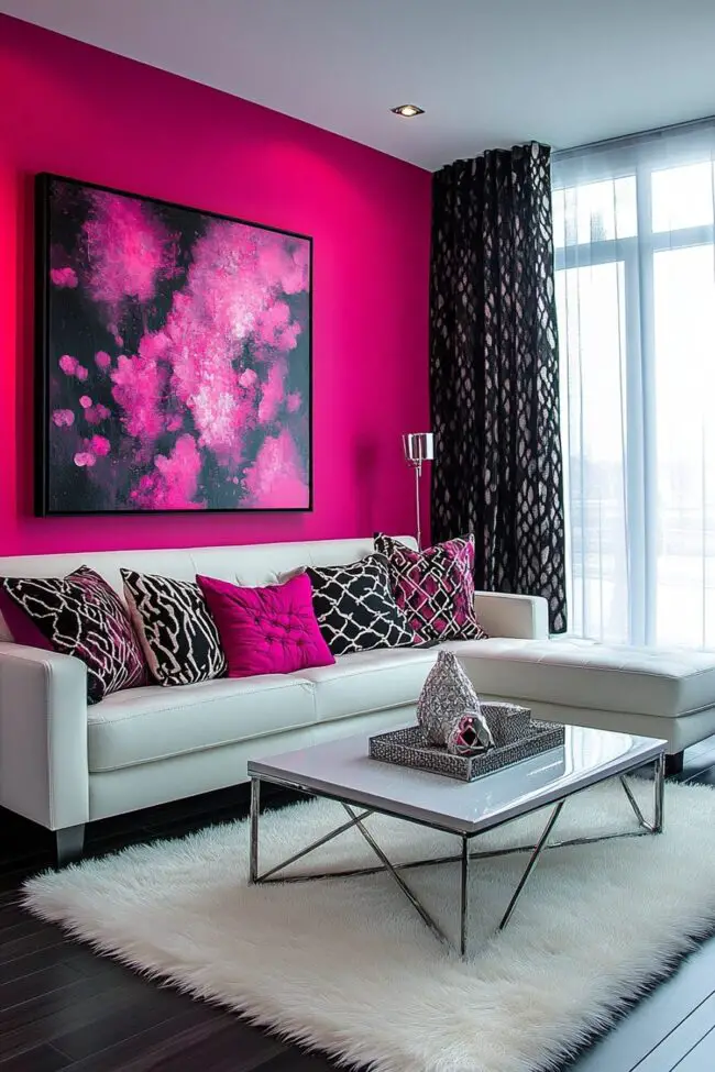 Vivid Fuchsia-Themed Interior Design