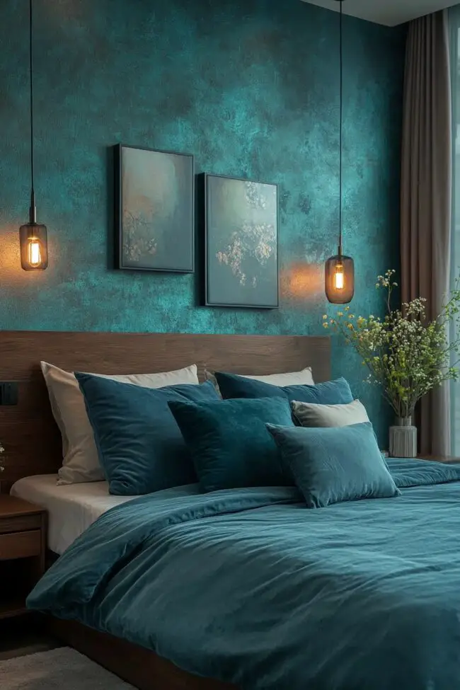 Best Color Combinations That Complement a Dark Teal Bedroom