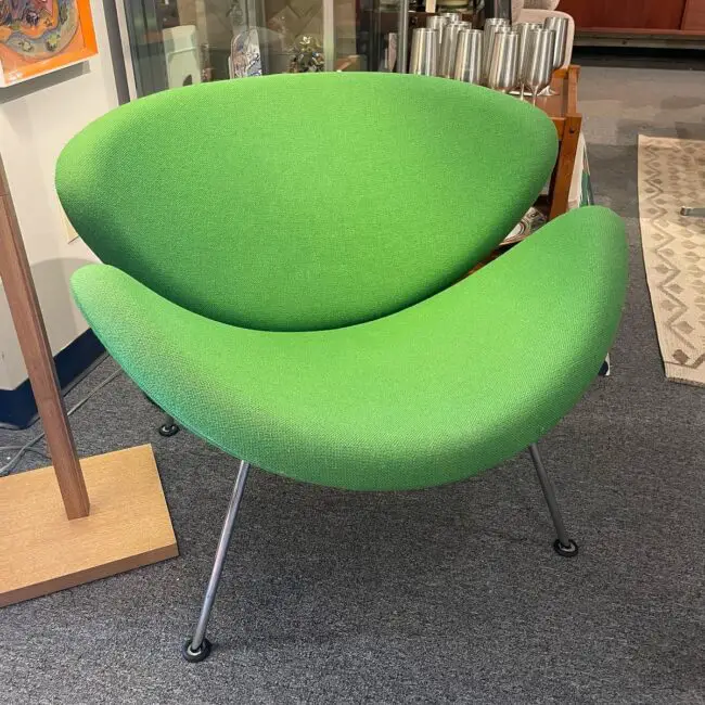 Sculptural Lime Swivel Chair