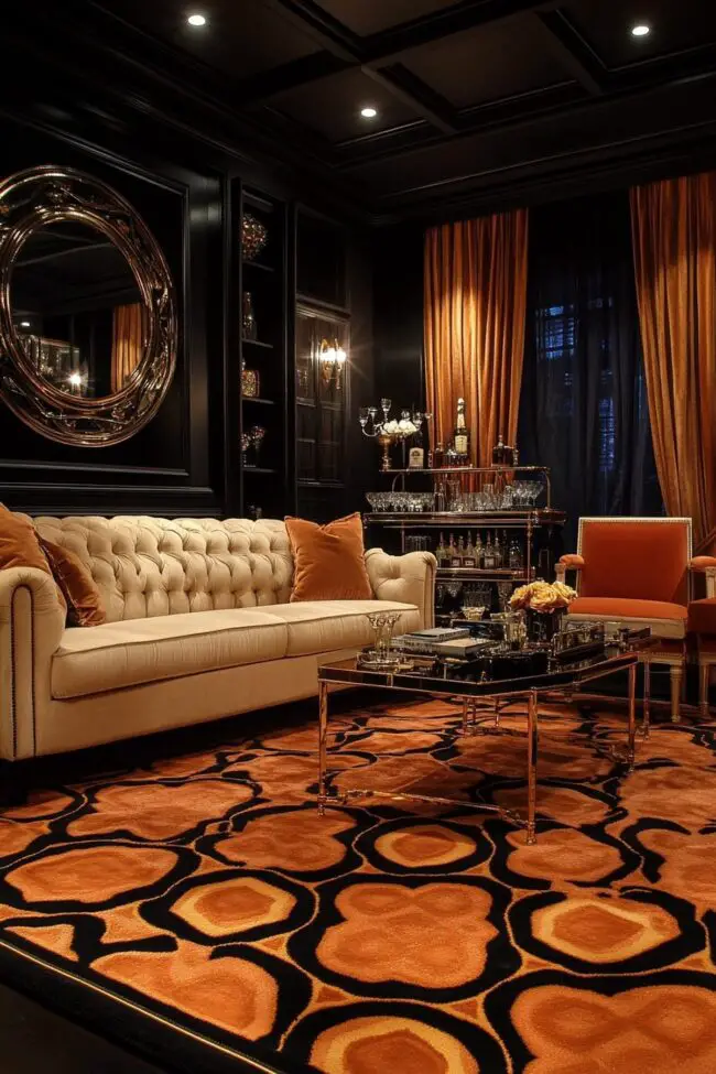 Gatsby-Inspired Luxurious Living Area