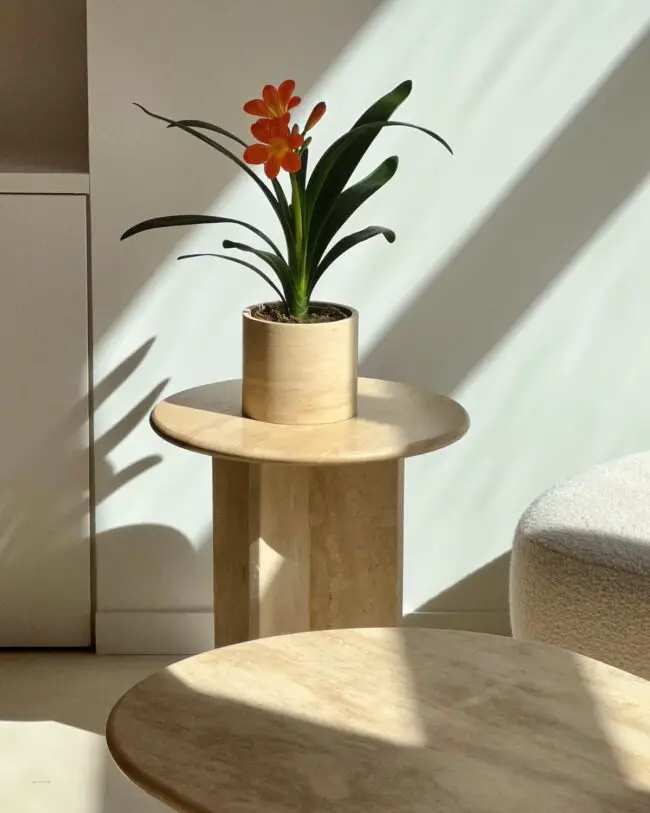 Sleek Marble Plant Stand