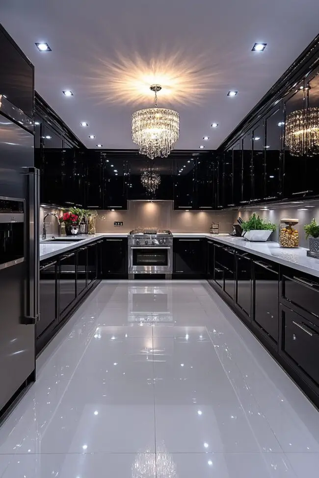 Shiny Finish Kitchen Design Ideas