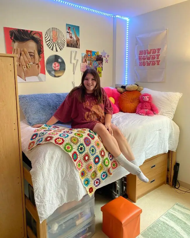 Playful Dorm Room with Personal Details