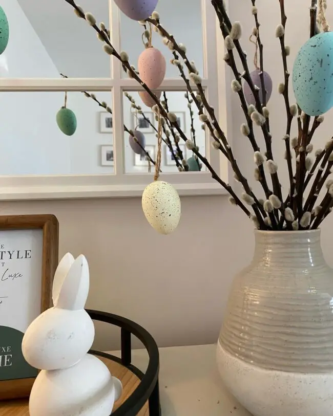 Charming Pastel Egg and Willow Display