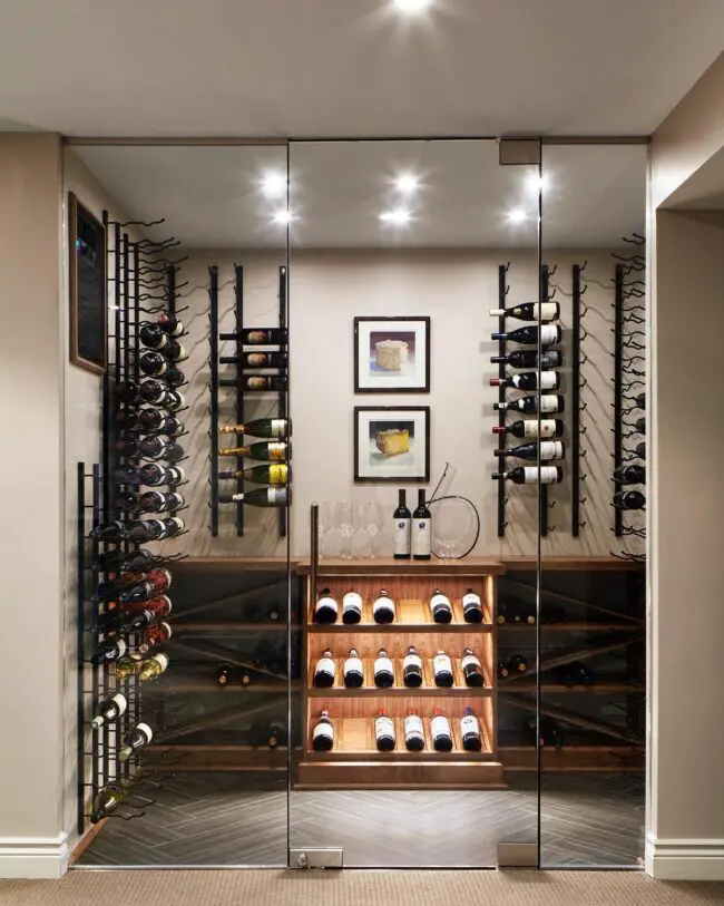 Compact Wine Cellar with Glass Doors