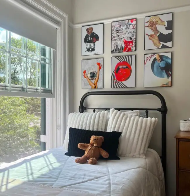 Minimalist Bedroom with Art Gallery Wall