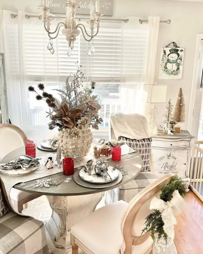 Elegant Winter Dining Setting