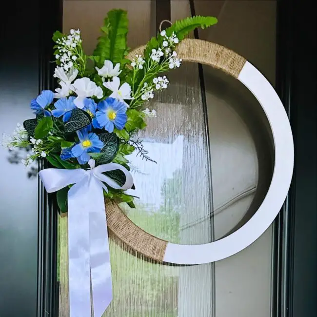 Contemporary Wreath with Blue-White Accents