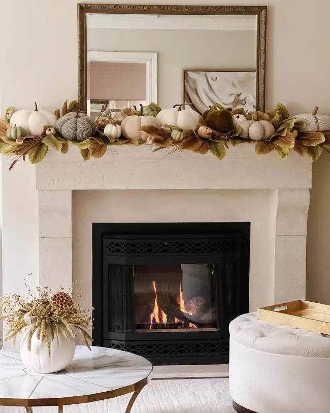 Modern Rustic Fall Mantel Design