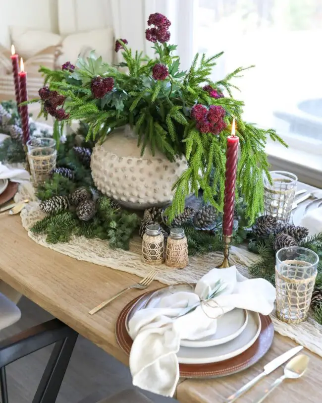 Natural Rustic Greenery Table Setup