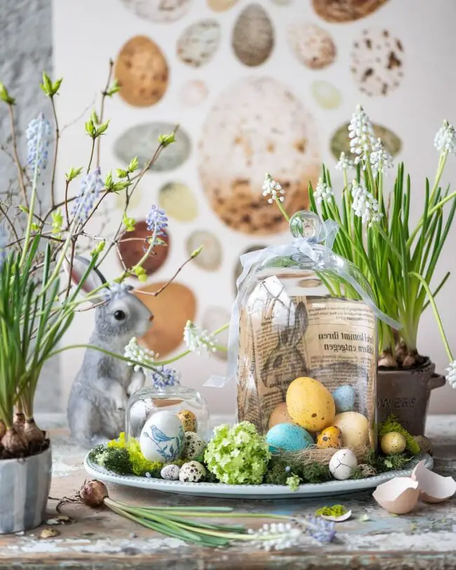 Charming Easter Egg Display with Nature