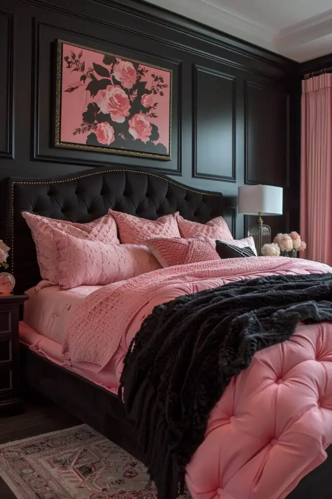 Chic Pink and Black Color Scheme