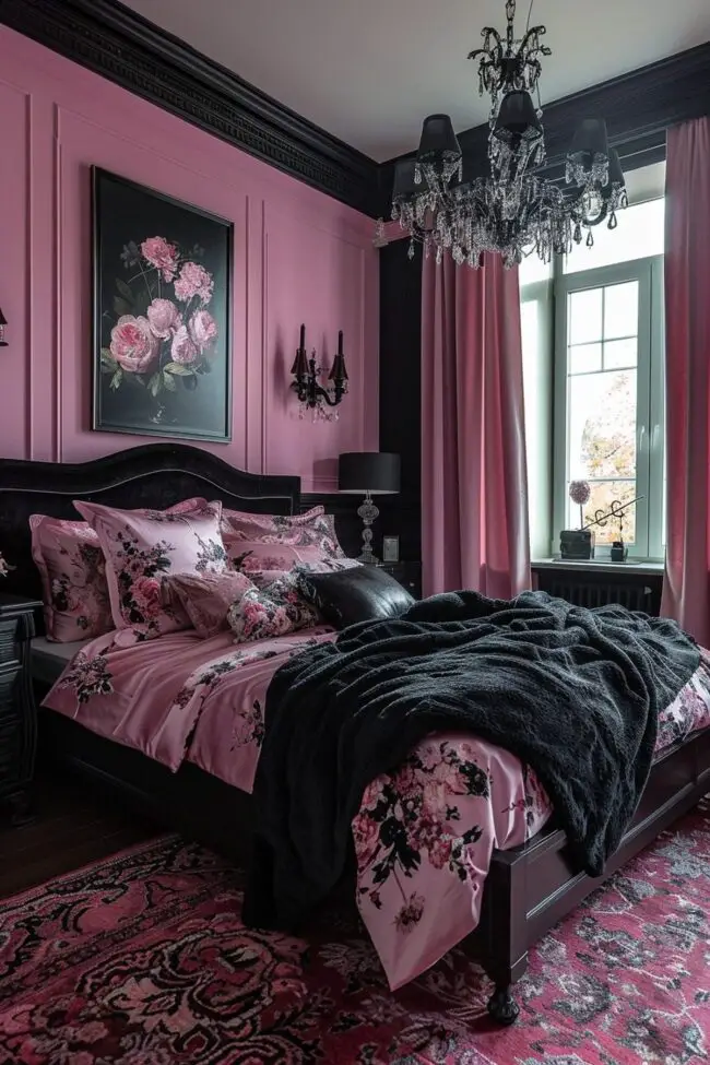 Intimate Pink and Black Atmosphere