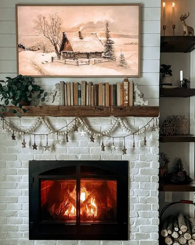 A Classic Mantel with Rustic Charm