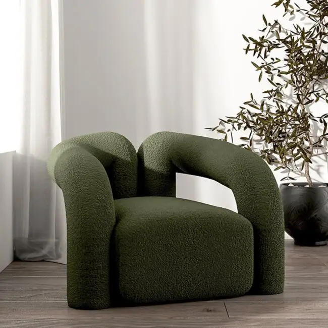 Contemporary Olive Cocoon Chair