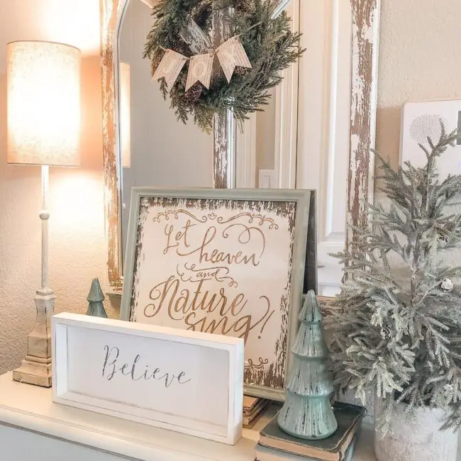 Nature’s Touch: A Rustic Winter Mantel