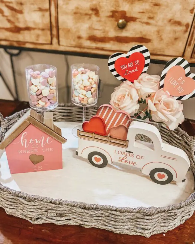 Charming Rustic Tray for Valentine's Day