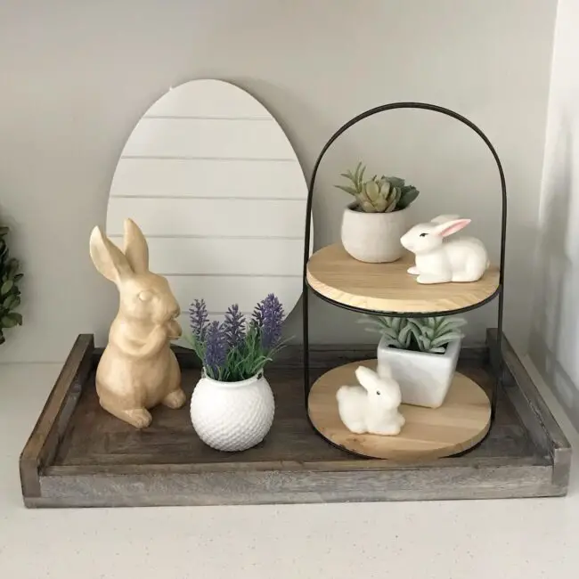 Charming Multi-Tiered Bunny Tray Design