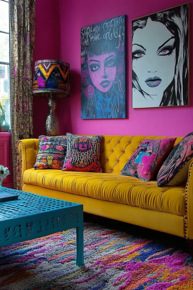 Bright and Fun Bubblegum Living Space