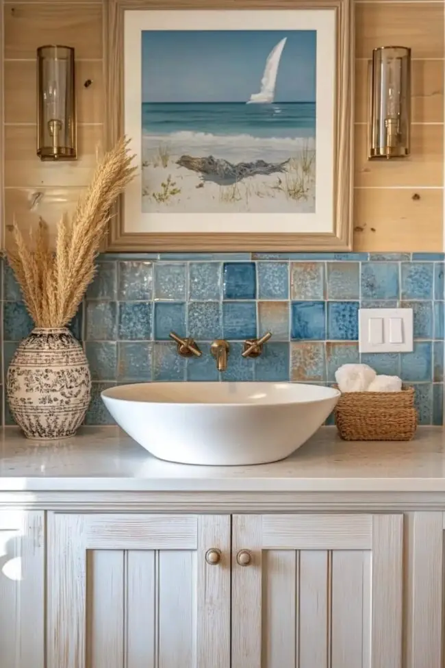 Coastal-Inspired Kitchen Backsplash Ideas