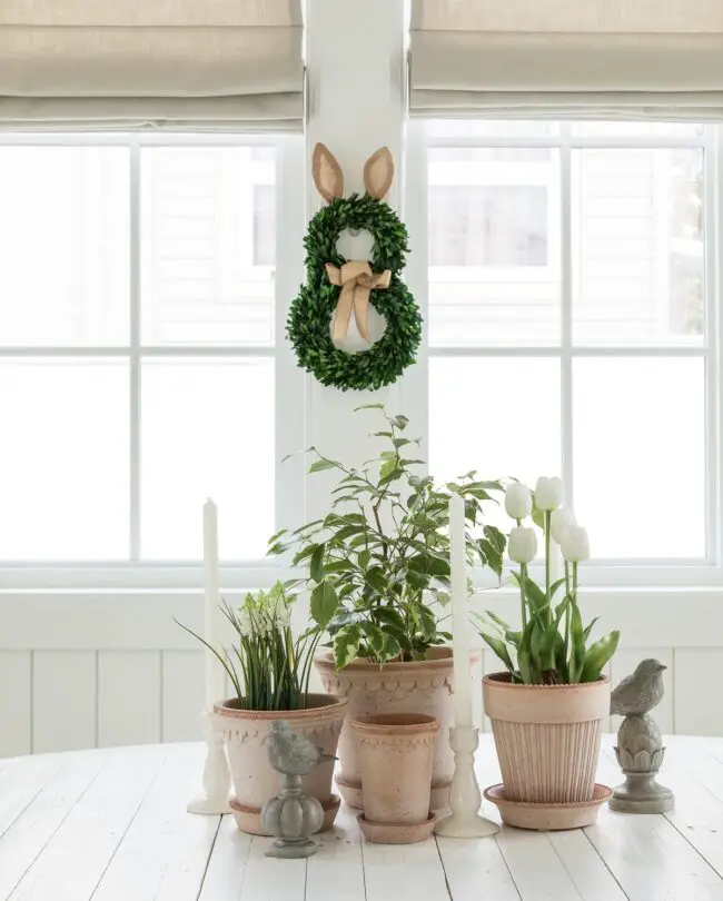 Charming Bunny Wreath with Terracotta Accents