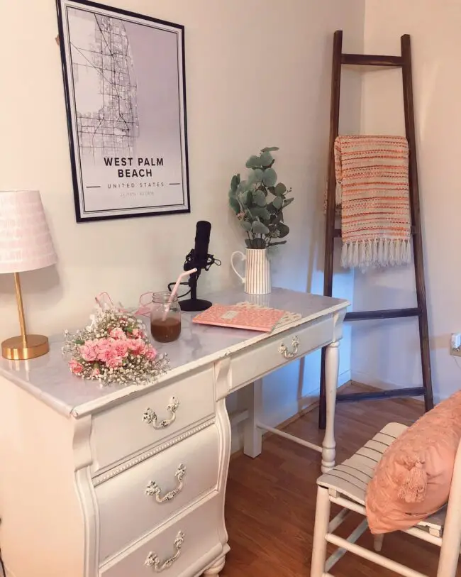 Feminine Desk Area with Vintage Elements