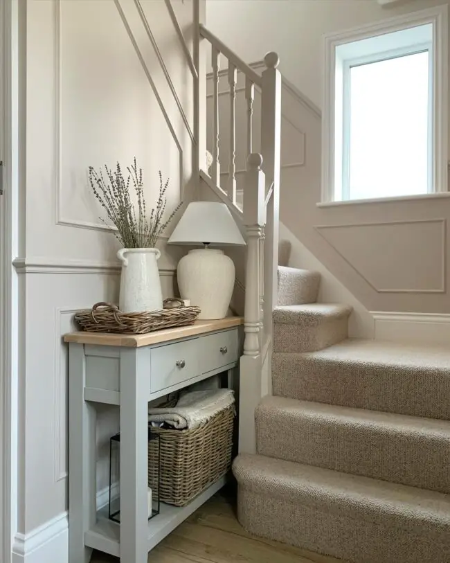 Open Shelving Under the Stairs