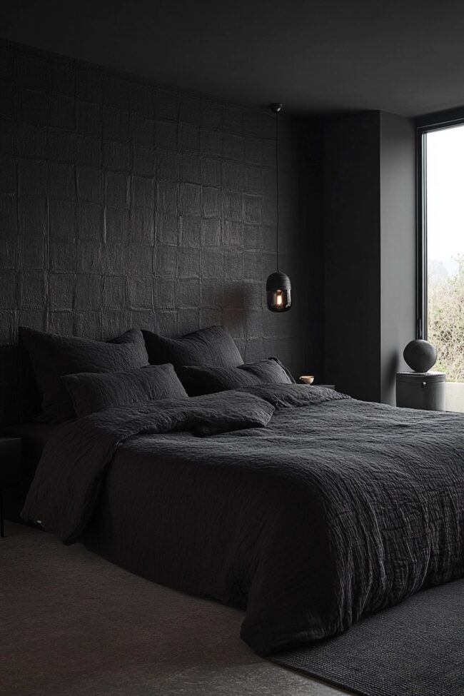 Sleek Black Bedroom Aesthetic