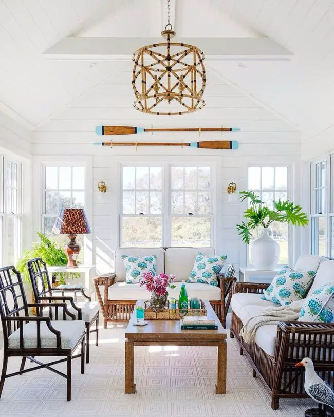 Nautical-Themed Sunroom