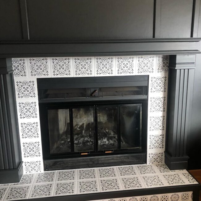 Black and White Victorian Fireplace