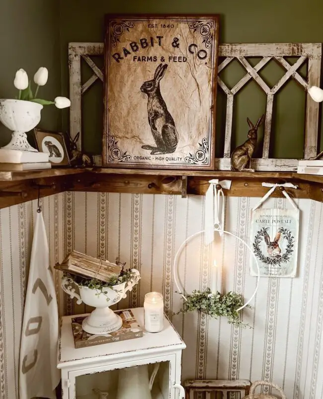 Charming Farmhouse Easter Decor Display