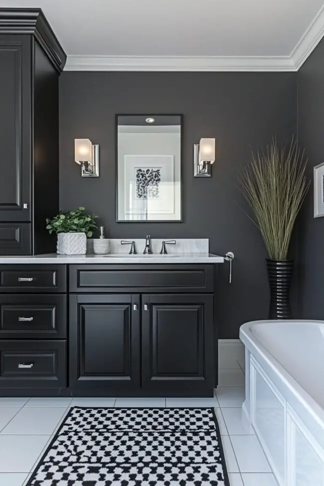 Chic Black and White Bathroom Design