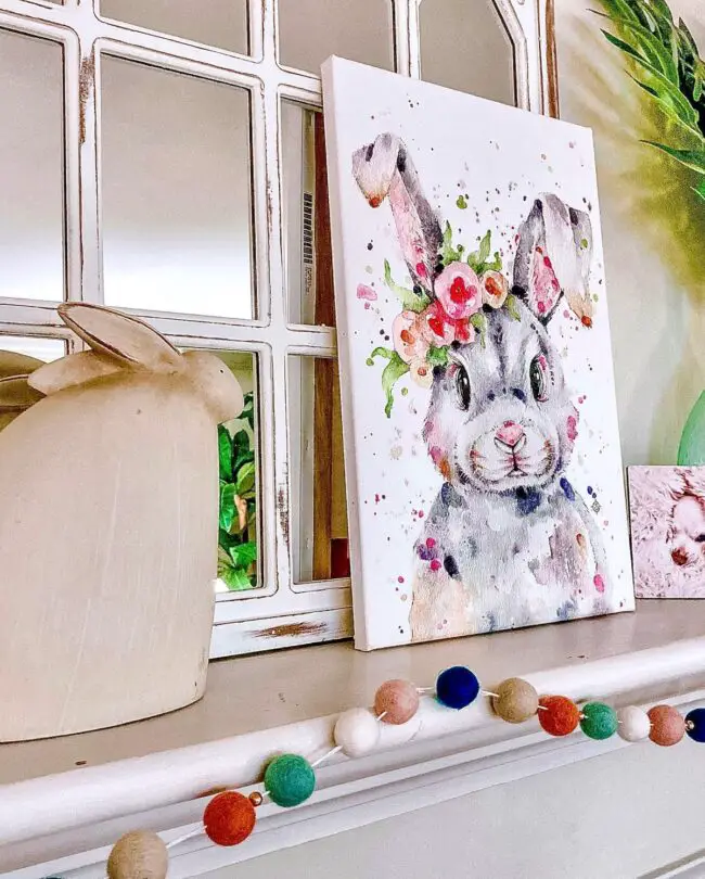 Whimsical Bunny Decor for Your Mantel