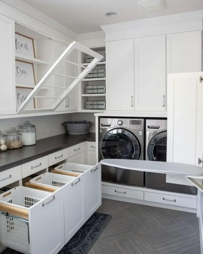 Multi-Functional Laundry with Hidden Storage