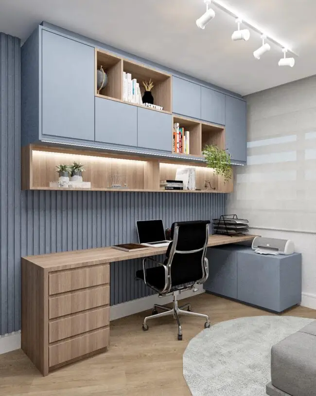 Contemporary Blue Grays for a Stylish Home Office