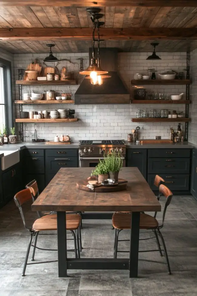 Rustic Industrial Charm in Kitchen Design