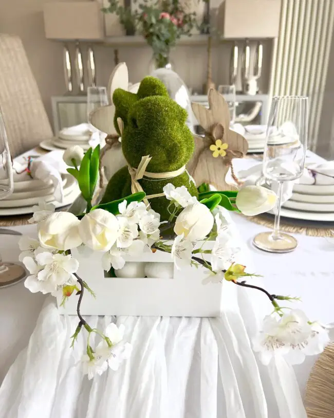 Charming Bunny with Floral Arrangement