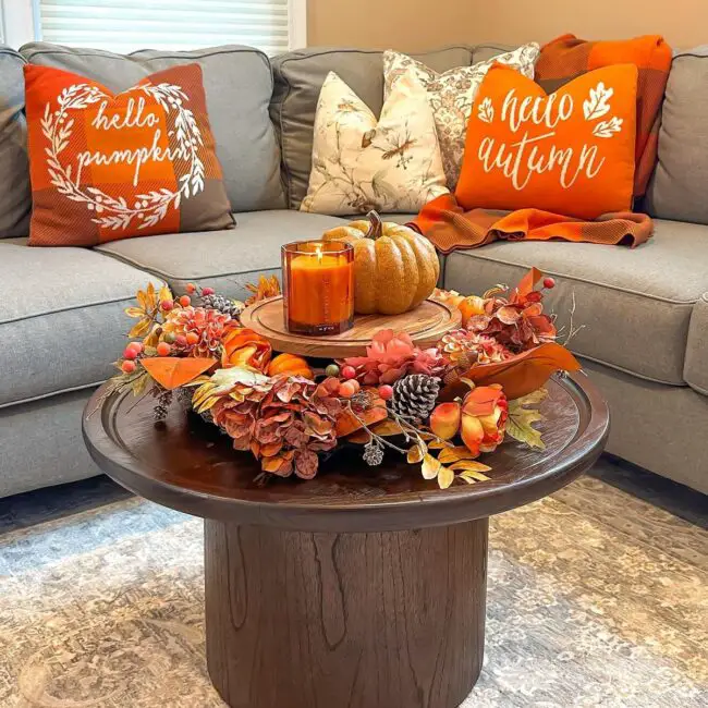 Vibrant and Cozy Fall Living Room