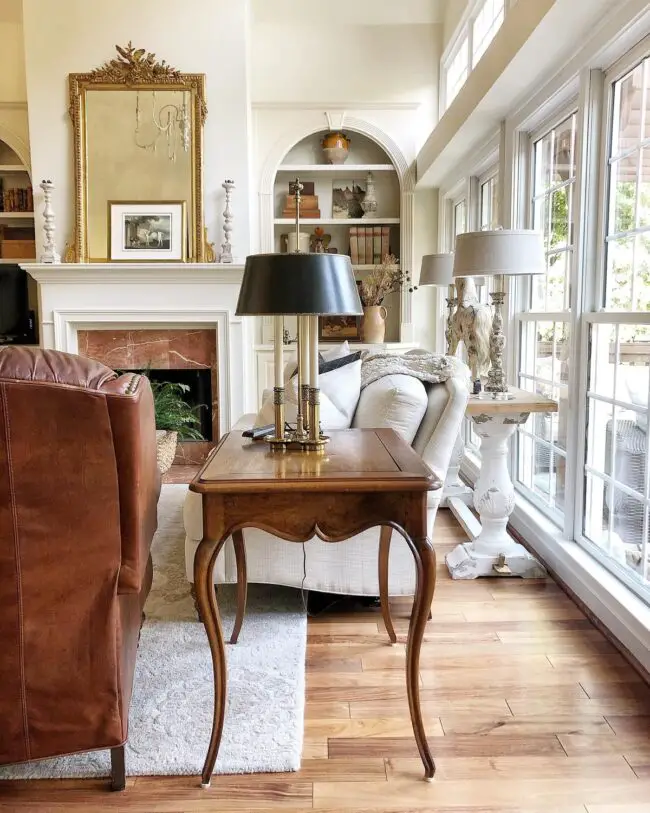 Cozy French Country Living Room with Traditional Accents